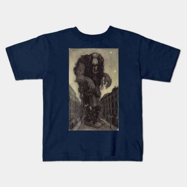 The Giant Who Slept for Ten Thousand Years - John Bauer Kids T-Shirt by forgottenbeauty